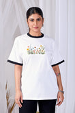 Wildflower Bloom Women’s White Oversized T-Shirt