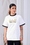 Wildflower Bloom Women’s White Oversized T-Shirt