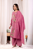 Rose Pink Embroidered Kurta Set with Dupatta
