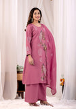 Rose Pink Embroidered Kurta Set with Dupatta