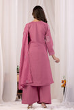 Rose Pink Embroidered Kurta Set with Dupatta