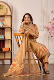 Beige Erode Silk Kurta Pant Set with Erode Silk Dupatta