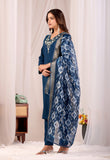 Teal Blue Parampara Cotton Kurta Palazzo Set with Jacquard Dupatta