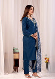 Teal Blue Parampara Cotton Kurta Palazzo Set with Jacquard Dupatta